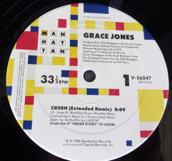 Grace Jones : Crush (Extended Remix) (12")