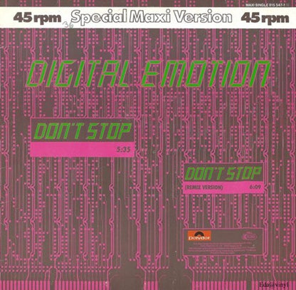 Digital Emotion : Don't Stop (12", Maxi)