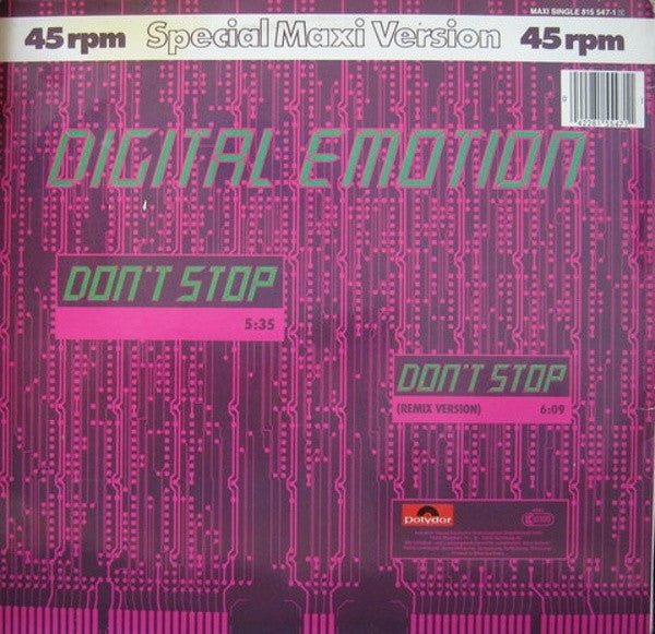 Digital Emotion : Don't Stop (12", Maxi)