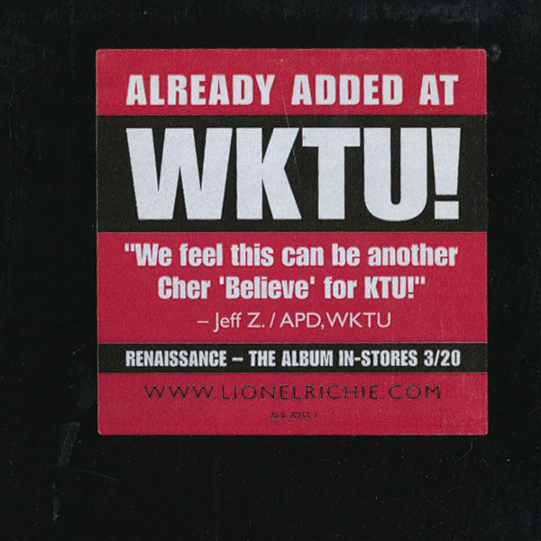 Lionel Richie : Angel (The Remixes) (12", Promo)