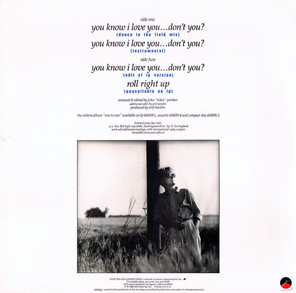 Howard Jones : You Know I Love You... Don't You? (12")
