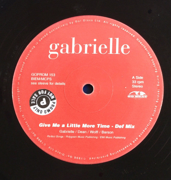 Gabrielle : Give Me A Little More Time (David Morales Remixes) (12", Promo)