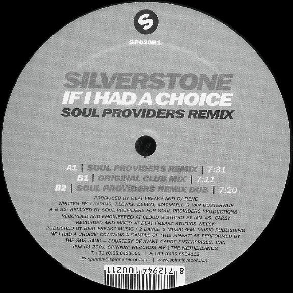 Silverstone (5) : If I Had A Choice (Soul Providers Remixes) (12")