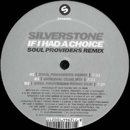 Silverstone (5) : If I Had A Choice (Soul Providers Remixes) (12")