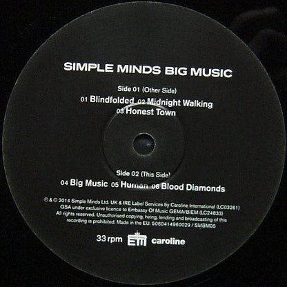 Simple Minds : Big Music (2xLP, Album, 180)
