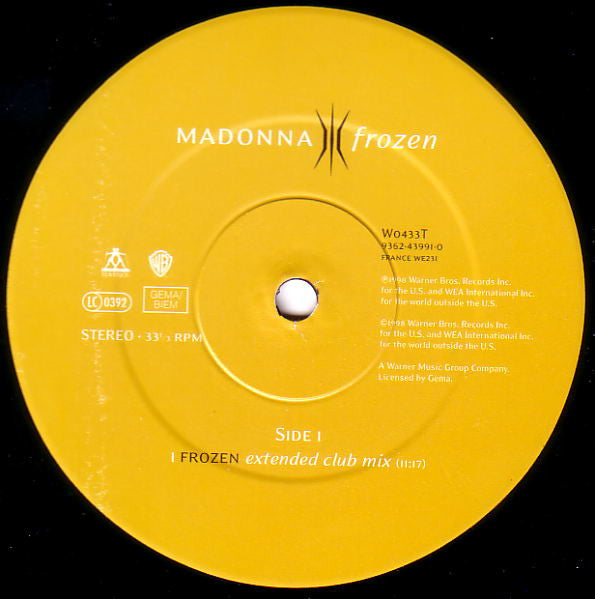 Madonna : Frozen (12", Single)