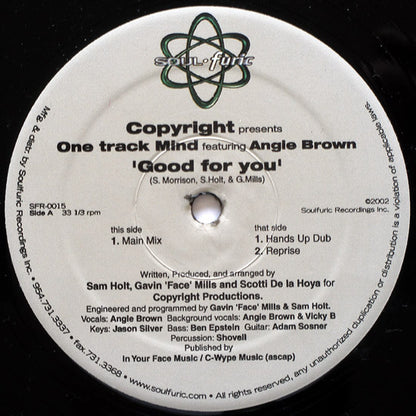Copyright Presents One Track Mind* Featuring Angie Brown : Good For You (12")