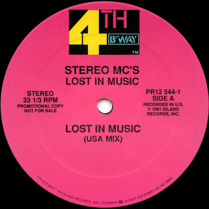 Stereo MC's : Lost In Music (USA Mix) / Lost In Music (Ultimatum Mix) (12", Single, Promo)