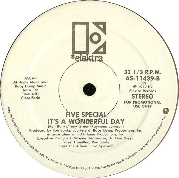 Five Special : Do It Baby / It's A Wonderful Day (12", Promo)