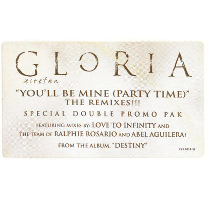 Gloria Estefan : You'll Be Mine (Party Time) (12", Single, Promo)