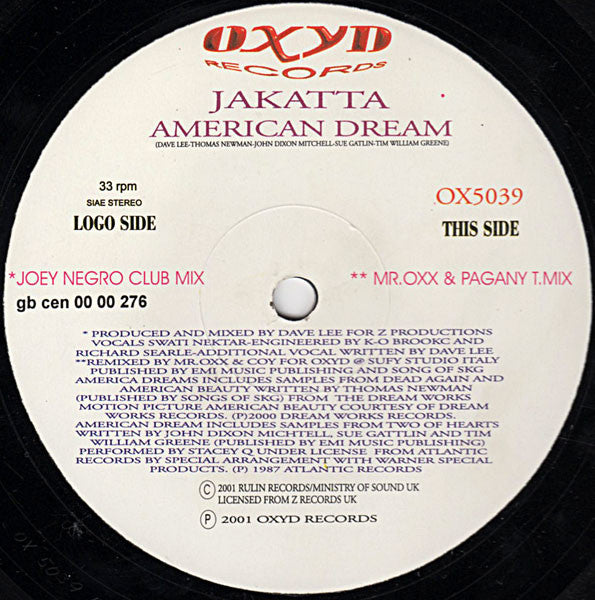 Jakatta : American Dream (12")