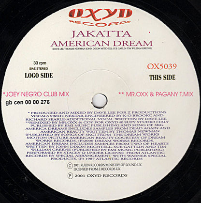 Jakatta : American Dream (12")