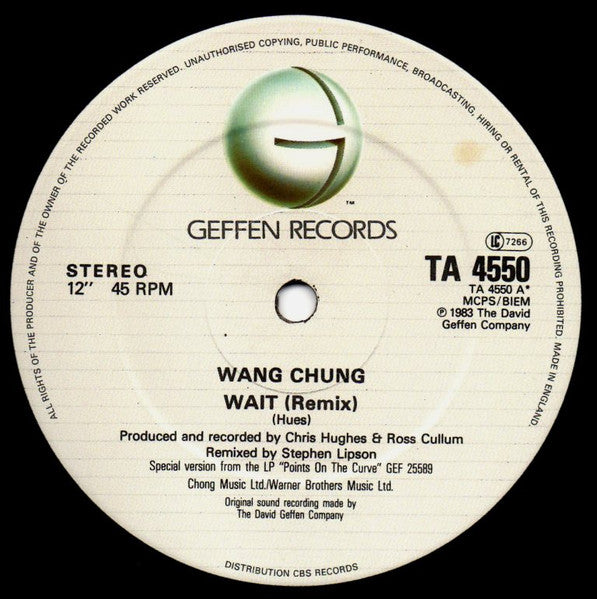 Wang Chung : Wait (Remix) (12", Single)
