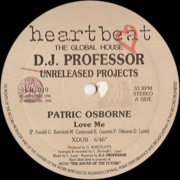 DJ Professor Presents Patric Osborne / Anticappella : Unreleased Projects (12")