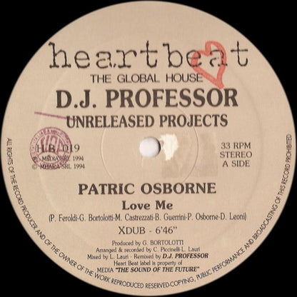DJ Professor Presents Patric Osborne / Anticappella : Unreleased Projects (12")