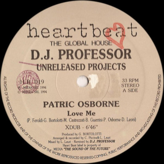 DJ Professor Presents Patric Osborne / Anticappella : Unreleased Projects (12")
