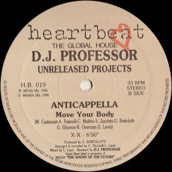 DJ Professor Presents Patric Osborne / Anticappella : Unreleased Projects (12")