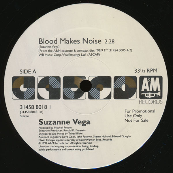 Suzanne Vega : Blood Makes Noise (12", Single, Promo)