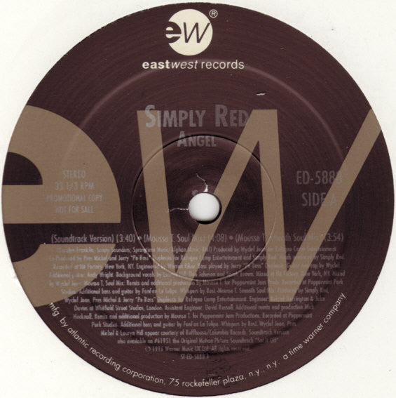 Simply Red : Angel (12", Promo)