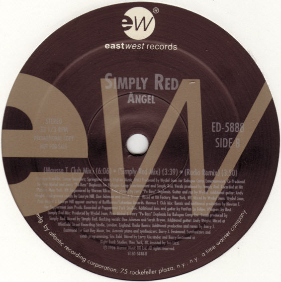 Simply Red : Angel (12", Promo)