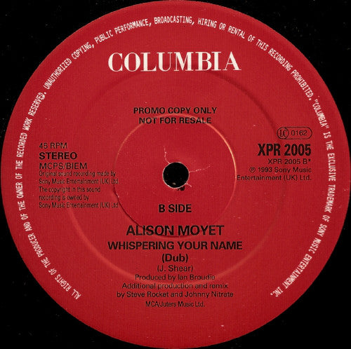 Alison Moyet : Whispering Your Name (12", Promo)
