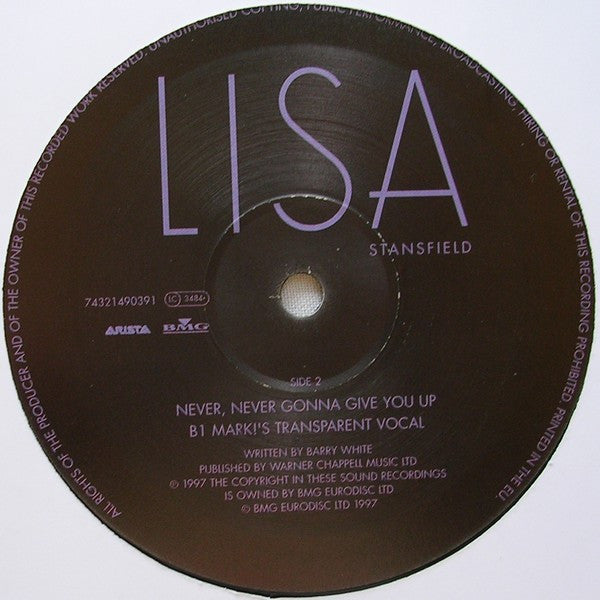 Lisa Stansfield : Never, Never Gonna Give You Up (12")