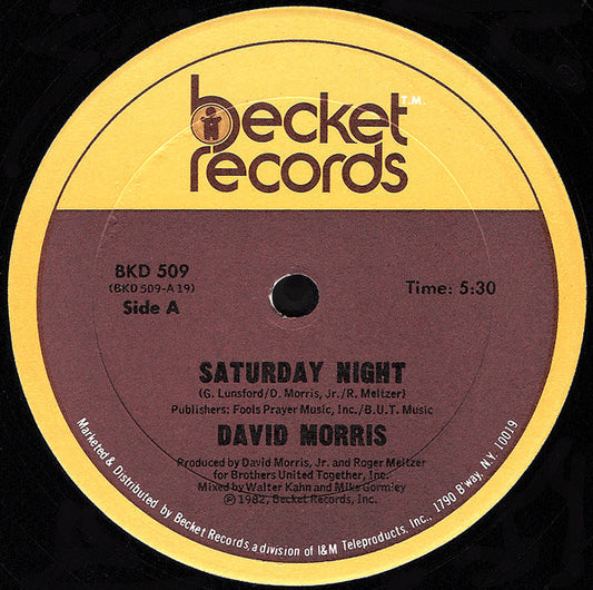 David Morris (3) : Saturday Night (12")