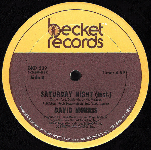 David Morris (3) : Saturday Night (12")