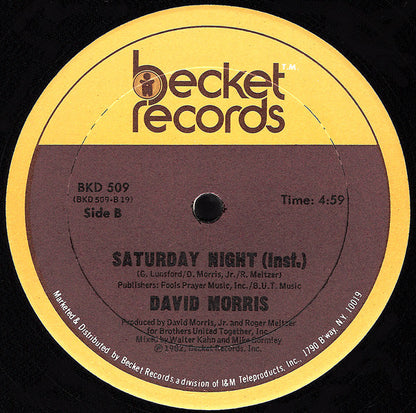David Morris (3) : Saturday Night (12")