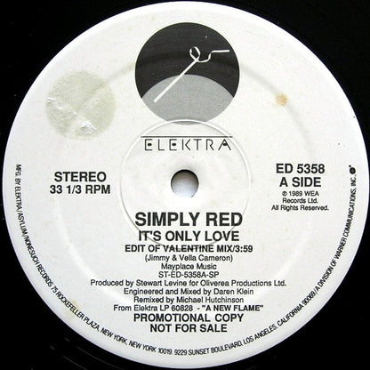 Simply Red : It's Only Love (12", Promo)