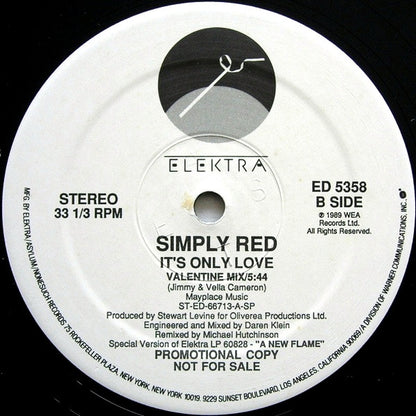 Simply Red : It's Only Love (12", Promo)