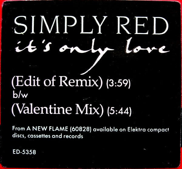 Simply Red : It's Only Love (12", Promo)