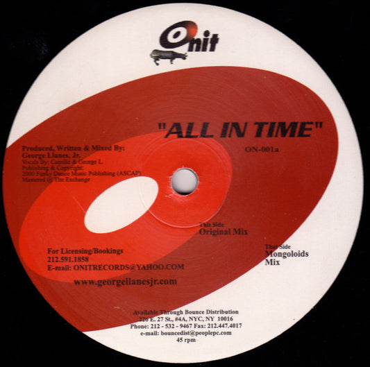 George Llanes, Jr. : All In Time (12")
