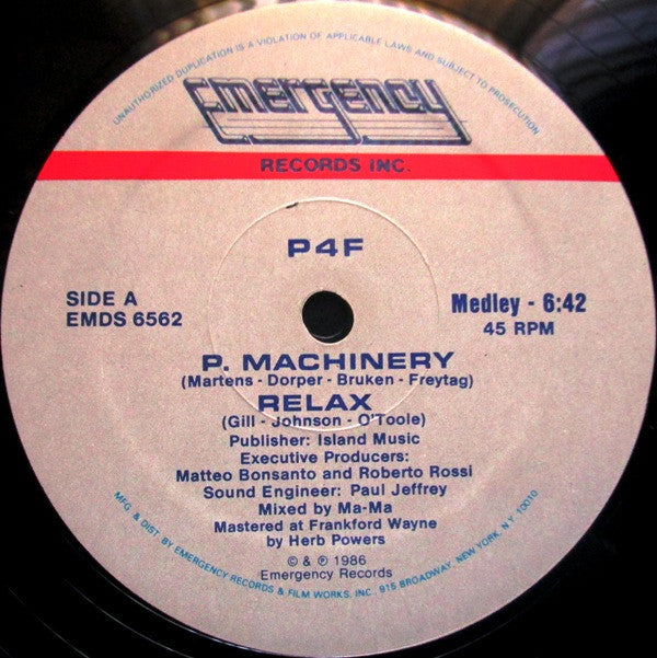 P4F : P.Machinery / Relax (Medley) (12")