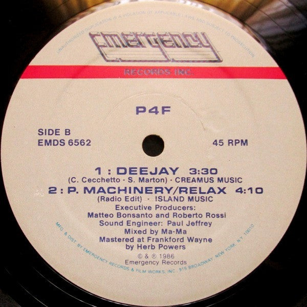 P4F : P.Machinery / Relax (Medley) (12")