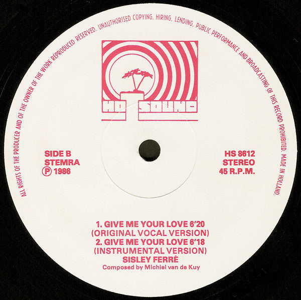 Sisley Ferré : Give Me Your Love (12")