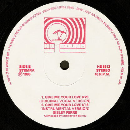 Sisley Ferré : Give Me Your Love (12")