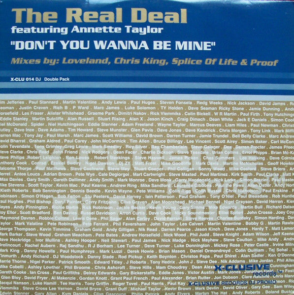 The Real Deal (2) Featuring Annette Taylor : Don't You Wanna Be Mine (2x12", Promo)
