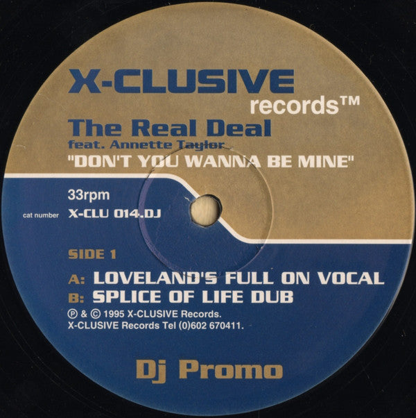 The Real Deal (2) Featuring Annette Taylor : Don't You Wanna Be Mine (2x12", Promo)