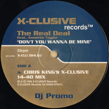 The Real Deal (2) Featuring Annette Taylor : Don't You Wanna Be Mine (2x12", Promo)