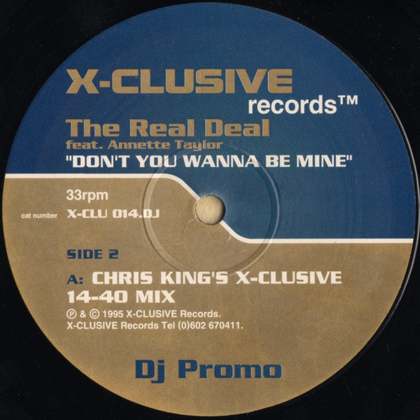 The Real Deal (2) Featuring Annette Taylor : Don't You Wanna Be Mine (2x12", Promo)