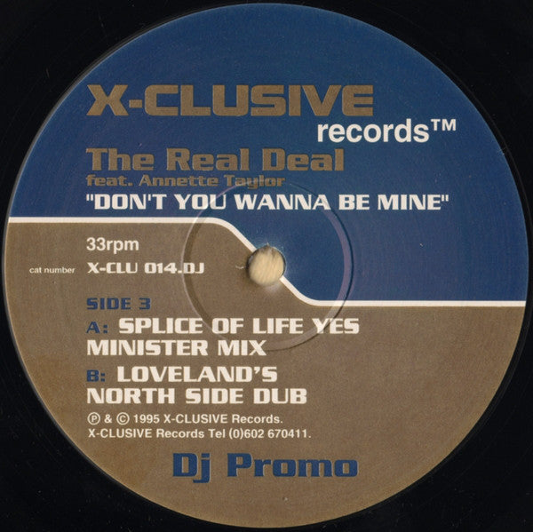 The Real Deal (2) Featuring Annette Taylor : Don't You Wanna Be Mine (2x12", Promo)
