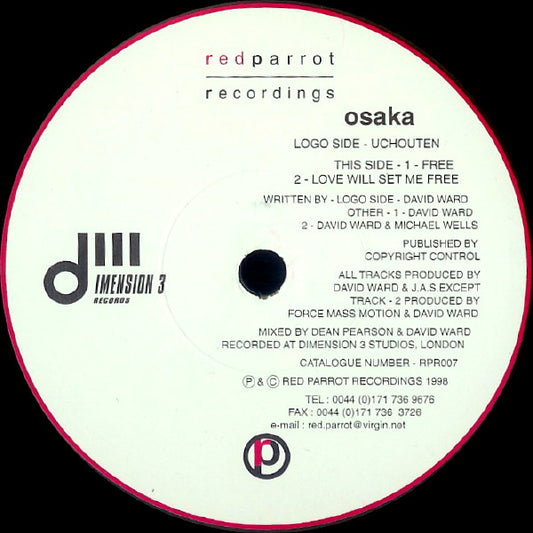 Osaka : Uchouten / Free / Love Will Set Me Free (12")
