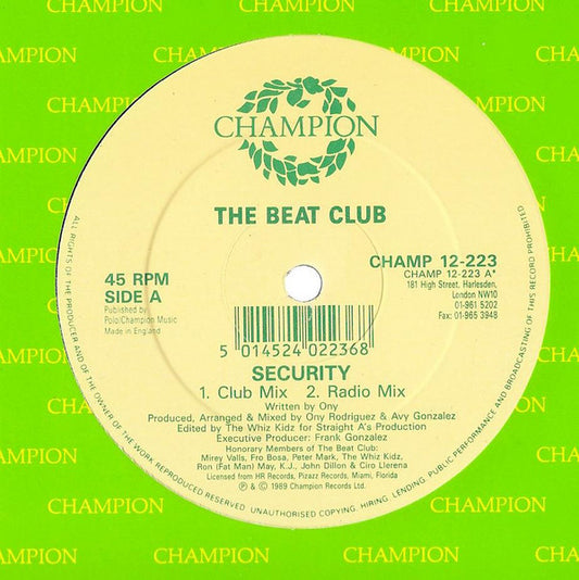 The Beat Club : Security (12", Com)