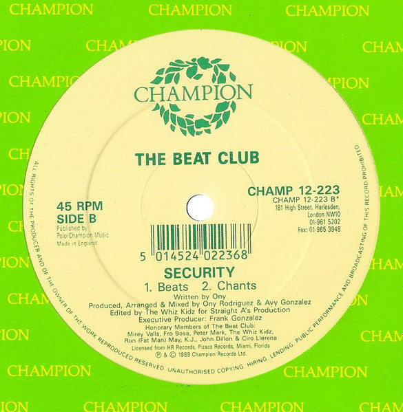 The Beat Club : Security (12", Com)