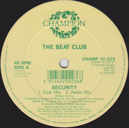 The Beat Club : Security (12", Com)
