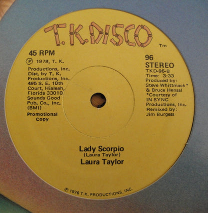 Laura Taylor : Dancin' In My Feet (Theme From Disco Magic) (12", Promo)