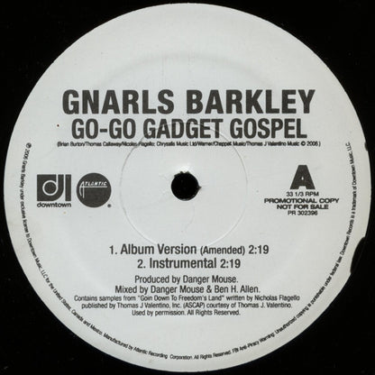 Gnarls Barkley : Go-Go Gadget Gospel / Gone Daddy Gone (12", Promo)