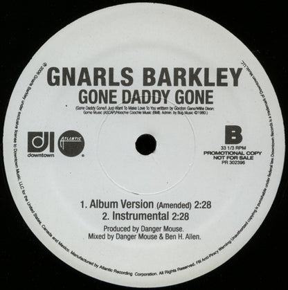 Gnarls Barkley : Go-Go Gadget Gospel / Gone Daddy Gone (12", Promo)