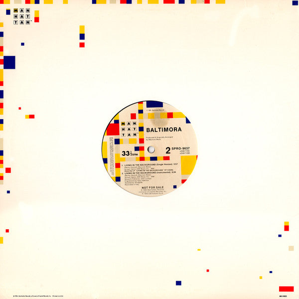 Baltimora : Living In The Background (Club Mix) (12", Promo)